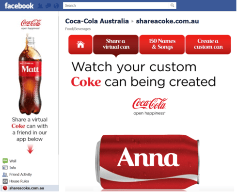 Coca Cola social media marketing campaign