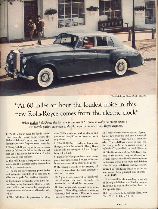 1959 rolls royce magazine advert