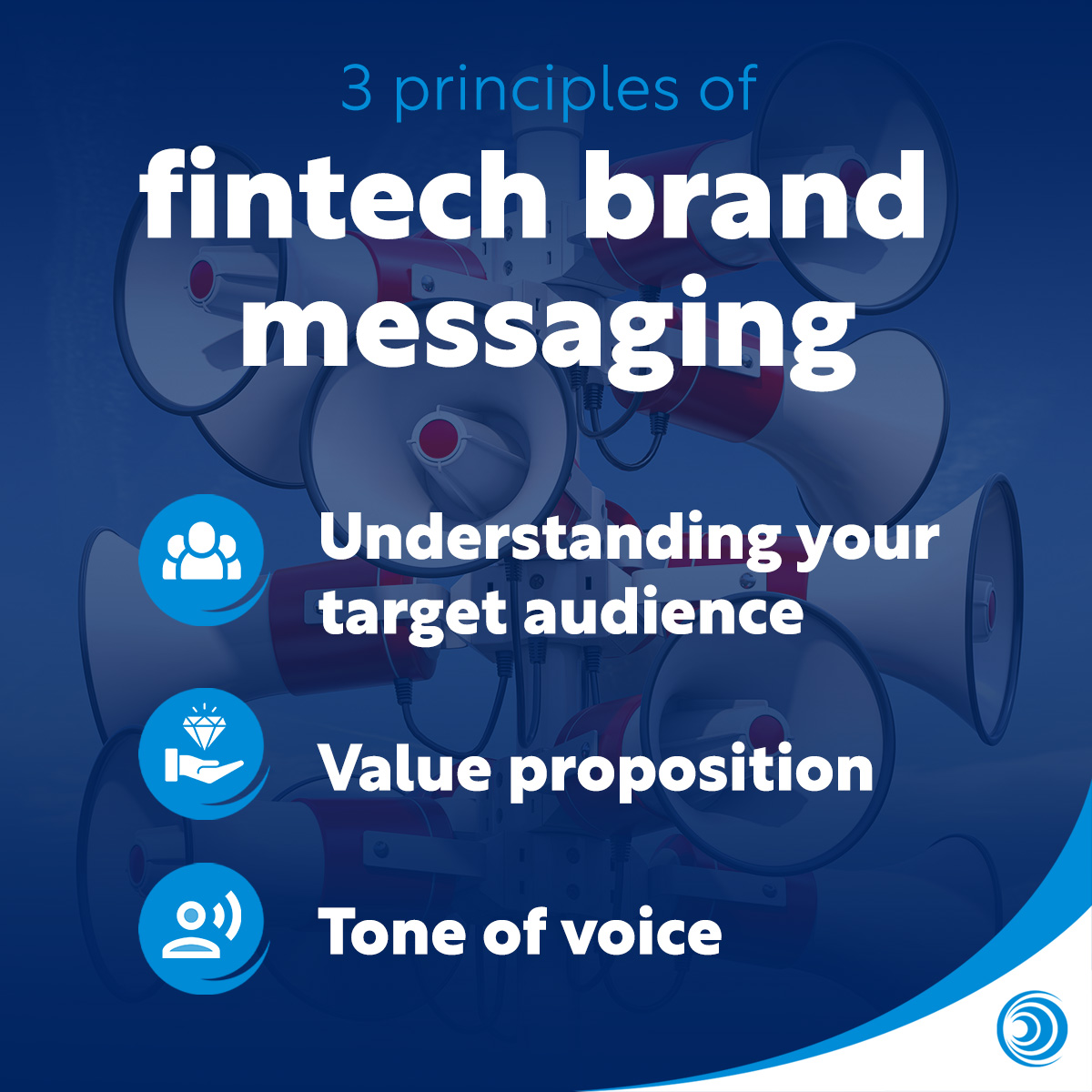 3 principles of fintech brand messaging bullet points: understanding your target audience, value proposition, tone of voice