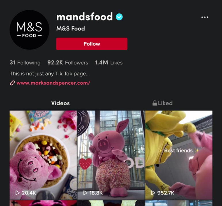Marks and Spencer TikTok
